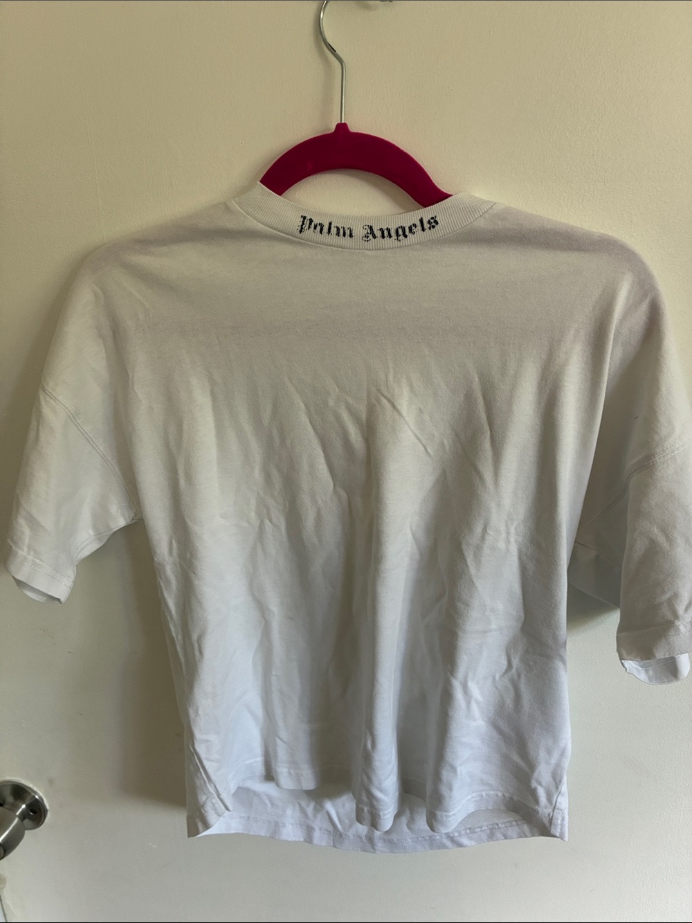 Palm Angels White Back-Neck Logo Tee